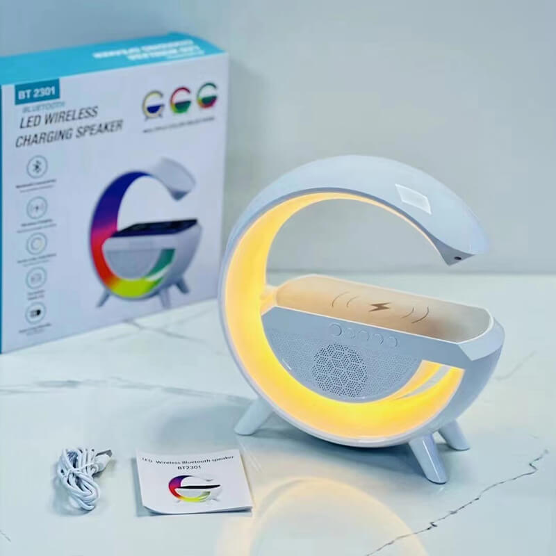 Lampe LED connectée avec haut-parleur Bluetooth et chargeur sans fil prix maroc